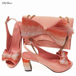 Dress Shoes Arrival Fashion Ladies And Bag Set African Women High Heels Pumps With Matching For Party