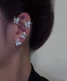 Rhinestone Butterfly Snowflake Flower Bowknot Ear Clips No piercing For Women Crystal Ear Cuff Earrings Wedding Jewelry3511283