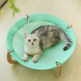 Cat Beds Furniture Universal Cat Hammock Pet Nest Kennel Summer Ice Removable and Washable Supplies Four Seasons d240508