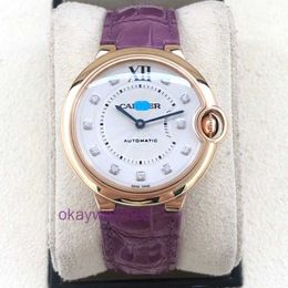 Cartre Luxury Top Designer Automatic Watches 36mm Blue Balloon Mechanical Womens Watch with Original Box