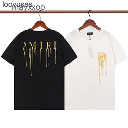 Tshirt Designer Amiiriis T Shirt Short Sleeve Mens Tassel Letter Print Casual Hip Hop High Street T 0HXE
