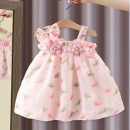 Girl's Dresses Baby girl summer dress baby girl floral print with princess dress girls 1st birthday party dress childrens clothingL2405
