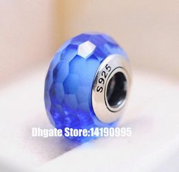 2pcs 925 Sterling Silver Blue Fascinating Faceted Murano Glass Beads Fit Style Jewelry Charm Bracelets & Necklaces8307578
