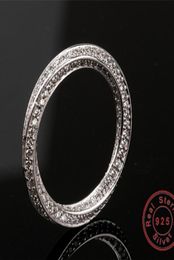 Real Eternity ring Luxury Full Stone 5A Zircon Birthstone 925 Sterling silver Women Wedding Ring Engagement Band Size 510 Gift1493723