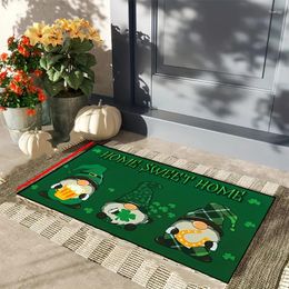 Carpets St. Patrick's Day Door Mat Creative Shamrock Print Throw Carpet Rug For Bedroom Supplies Prop Gift Outdoors Home Spring Decor