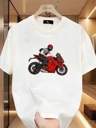 Men's T-Shirts Ducati motorcycle Printed Men T-Shirts Beach Breathable Funny ClothOversize Casual Cotton Tops Mans Short Sleeve J240506