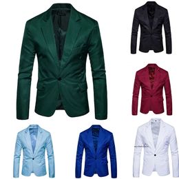 Cotton Men Suit 비즈니스 캐주얼 턱시도 Slim Fit Groom Party 코트 맞춤형 공연 호스트 작업 착용 웨딩복 0508