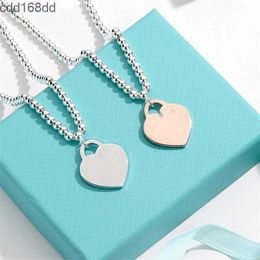 Pendant Necklaces T Home Precision Edition Sterling Silver Rose Gold Heart Shaped Silver Beads Round Beads Necklace with High Level Sense of Design for the Small