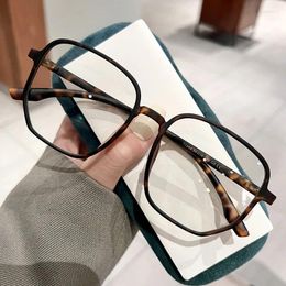 Sunglasses Square Frame Anti-blue Light Transparent Computer Glasses Fashion Women Men UV400 Flat Mirror Eyeglasses