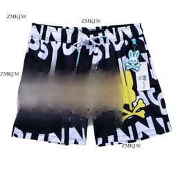 Psychological Bunny High Quality Designer Cross-Border Elastic Quick Dryingpsych Belt With Lining Printed Beach Pants Swimming Pants For Men In Psyco Stock 397 965