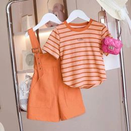 Clothing Sets Girls 2 Pcs Set Kids Clothes Suits Children Baby Outfits Summer 24-071