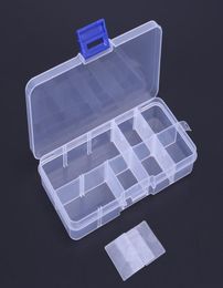 New 10 Compartments Pouch Storage Box Transparent Fishing Lure Square Fishing Box Spoon Hook Lure Tackle Boxs Fish Accessory Boxs5753283