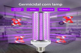 60W UVC Germicidal Light UV Ultraviolet Sterilising E27 Corn Bulb Lamp Intelligent Remote Control 195 Lamp Beads110V220V6325122