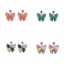 Stud Earrings Hand-Woven Weaving Butterfly Earring Elegant Fashion Colorful Beach Ethnic Personality Drop Dangle Women