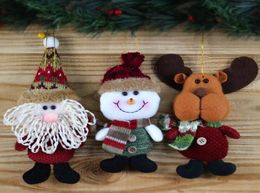 2017 Santa Claus Snow Man Reindeer Doll Christmas Decoration Xmas Tree Hanging Ornaments Pendant Kids Gift9592264