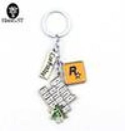 GTA 5 Game keychain ! Grand Theft Auto 5 Chain For Fans Xbox PC Rockstar Key Ring Holder 4.5cm Jewellery Llaveros3997983