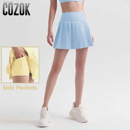 Skirts Skorts Women Pleated Tennis Skirt with Pockets Shorts Athletic Skirts High Waist Skorts Quick-Drying Running Workout Sports Skirts d240508