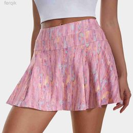 Skirts Skorts Women Skirt Print Tennis Skirt Sport Shorts Skirt High Waist Pleated Mini Athletic Running Carnival Korean Fashion Party Luxury d240508