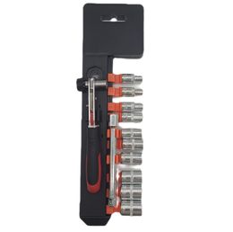 1/4 Hand Tools Socket Ratchet Wrench Set Customised Dimensions Steel Kit for Car Repair Includes Tool Box and Bag Packaging