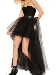 Skirts 2024 Mesh Sexy Skirt Summer Elastic Waist Elegant Pleated High Black Streetwear Club