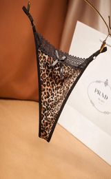 Babeiicui Sexy Leopard Underwear Women G String Passion Adjustable Lace Sao Hollow Out Fleece Thin TString Pants7430695