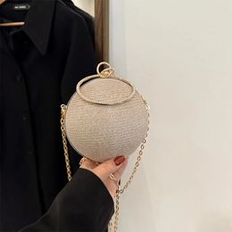 Circular Ring Portable Evening Bags Metal Round Ball Handbags For Lipstick Elegant Luxury Clutch Purse Wedding Wallets 240430