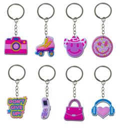 Keychains Lanyards Pink Keychain Key Ring For Girls Goodie Bag Stuffers Supplies Cool Backpacks Keyring Suitable Schoolbag School Day Ot47R