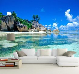 Custom 3D Mural Wallpaper Nonwoven Bedroom Livig Room TV Sofa Backdrop Wall paper Ocean Sea Beach 3D Po Wallpaper Home Decor29908327961