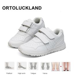 Ortoluckland Kids School Shoes Girls Children Orthopedic Sneakers Pretty Fashionable Toddler Boys Flatfeet Footwear With Insole 240506