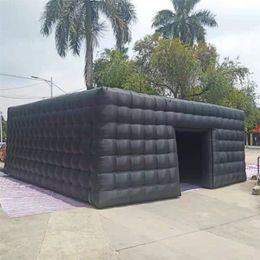 New arriver black 8x8x4m(26x26x13ft) black cube tent inflatable cubic marquee house square party cinema building Customised