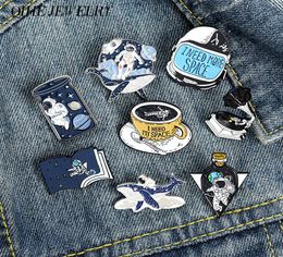 Jewelry Accessories Fashion JewelryBrooches I Need My Space Pin Collection Astronaut Brooch Planet Starry Sky Galaxy Whale Lapel p2108614