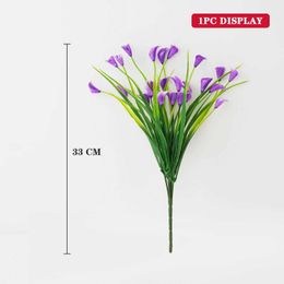 Decorative Flowers Wreaths 1 bundle DIY Calla PE Artificial 33cm Calla for Wedding Party Arrangement Decoration Handmade Simulation Flowers