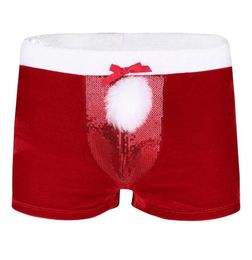 Underpants Red Mens Lingerie Velvet Christmas Holiday Santa Claus Party Costume Boxer Shorts Male Flannel Underwear Panties Cospla1713421