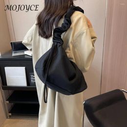 Totes Female Tote Bags Drawstring Fashion Women Commute Bag Pleated Portable Solid Color Large Capacity Lady Elegant Purse