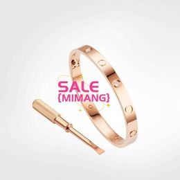 Designer TiTitanium Bangles Bracelets For Lovers Wristband Bangle Rose Gold Couple Bracelet Jewellery Valentine's Day Gift with box 15-22cm 1Q1Y