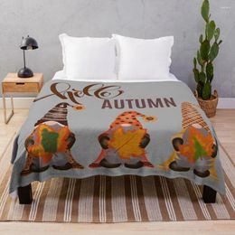 Blankets Hello Autumn Gnomes - Fall Lover Throw Blanket Picnic