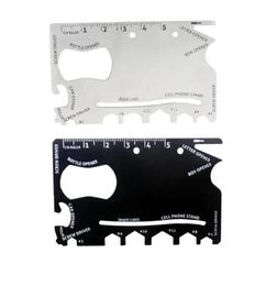 Multifunctional Portable Stainless Steel Tool Card Outdoor Survival Camping Accessories With Saw Ruler All In One hunting tool