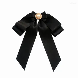 Brooches Korean Fabric Art Bow Brooch Pearl Shirt Collar Pins Fashion Handmade Clothing Wedding Party Clothes Accessories