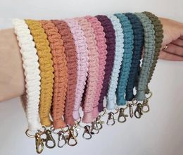 Keychains Design Hand Woven Macrame Wristlet Keychain Assorted Colors Keyring For Women Bag Charm Accessories GiftKeychains7489776