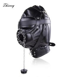 Thierry Sensory Deprivation Hood with Open Mouth Gag bondage sex toys for couples SM adult game Y2011188411134