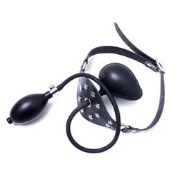 Latex Inflatable Adjustable Ball Mouth Gag Black Mouth Gag Bondage Restraint BDSM Kit Sex Toys For Couple Adults Games3515570