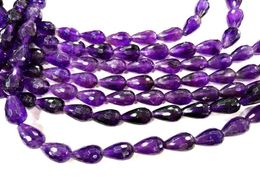 16quot Strand Natural Amethyst Qaurtz Pear Drop Amethyst Faceted Tear Drop Briolettes 820mm Loose Gemstone Drops Beads High Q4244973