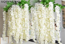 Whole 10pcs Rattan Strip Wisteria Artificial Flower Vine For Wedding Home Party Kids Room Decoration DIY Craft Fake Flowers279O7005035