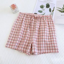 Women's Shorts Plaid Home Summer Thin Can Wear Soft Sweat Absorbing Beach Casual Trousers For Fine Womens Breathable