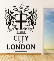 City Of London Wall Sticker Badge Animals Wall Decals Modern Home Decor Removable Living Room Bedroom Art Decal7272639