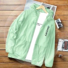 Men's Jackets 2024 Fashion Unisex Sun Protection Clothing Hooded Long Sleeve Pocket Jacket Zipper Bicycle Running Coat