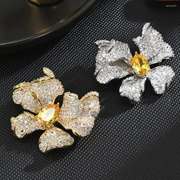 Brooches Delicate Full Rhinestone Bowknot For Women Fashion Luxury Crystal Bow Shaped Buckle Pins Clothes Badge Wedding Jewelry