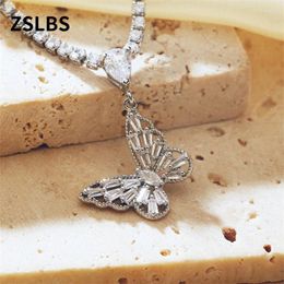 Chains ZSLBS 1 Piece Of Beautiful Fashion Butterfly Copper Necklace Jewelry