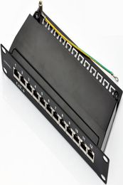 SOHO 10quot Cat6 12port patch panel full shielded with cable management support bar rackmount4203099