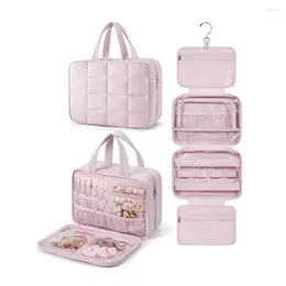 Cosmetic Bags Handle Travel Toiletry Bag Women Large Capacity Storage Lightweight Fluffy Makeup